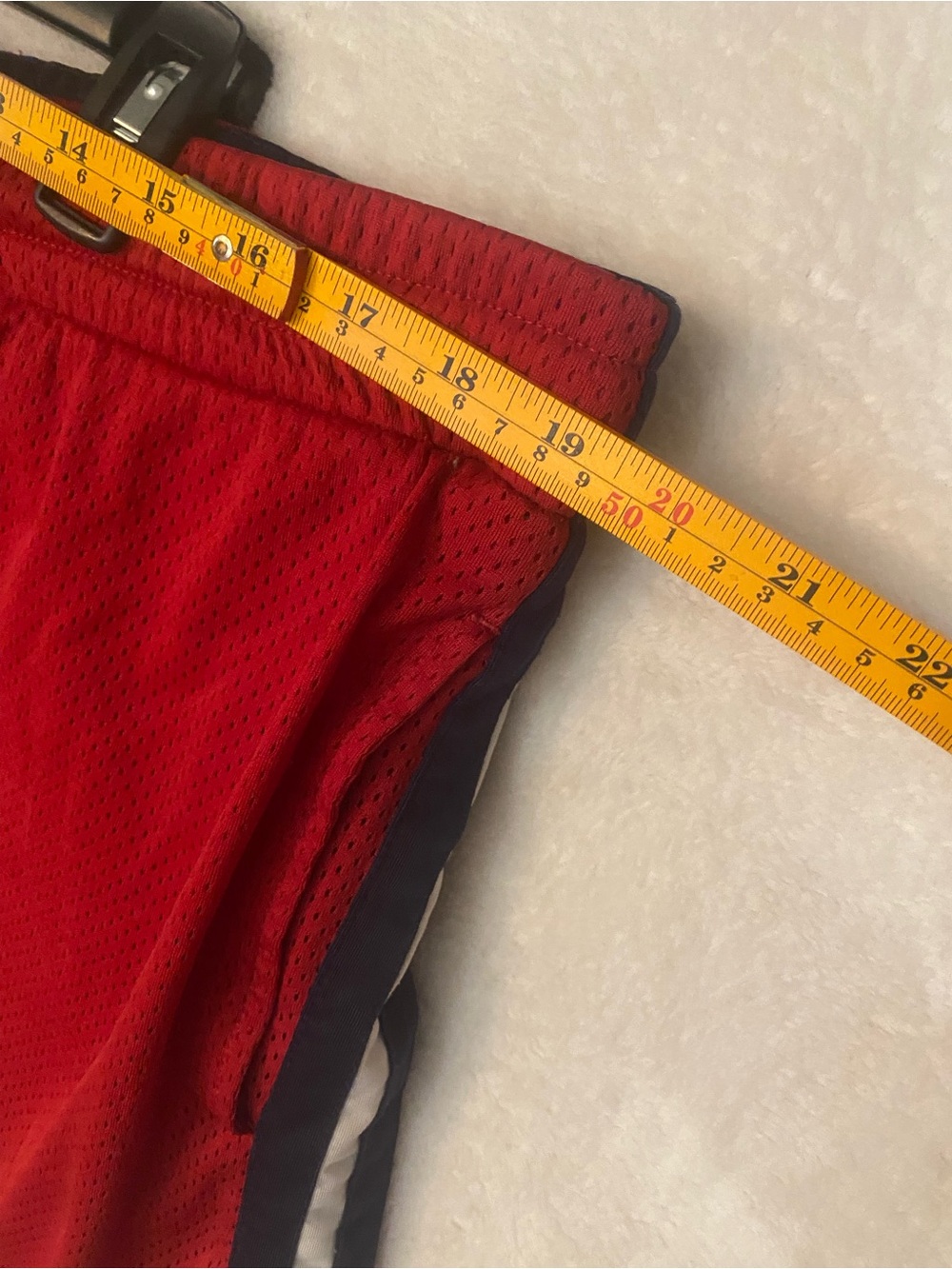Abercrombie & Fitch Red Athletic Shorts with Navy & White Trim - Picture 5 of 6
